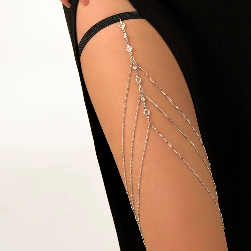 Body Jewelry Thigh Chain - 2025 ใหม่ผู้หญิงโบฮีเมียนต้นขาSimple Star Bodyโซ่ผู้หญิงDouble-LayerโลหะBodychainแฟชั่นต้นขาเครื่องประดับขาCha