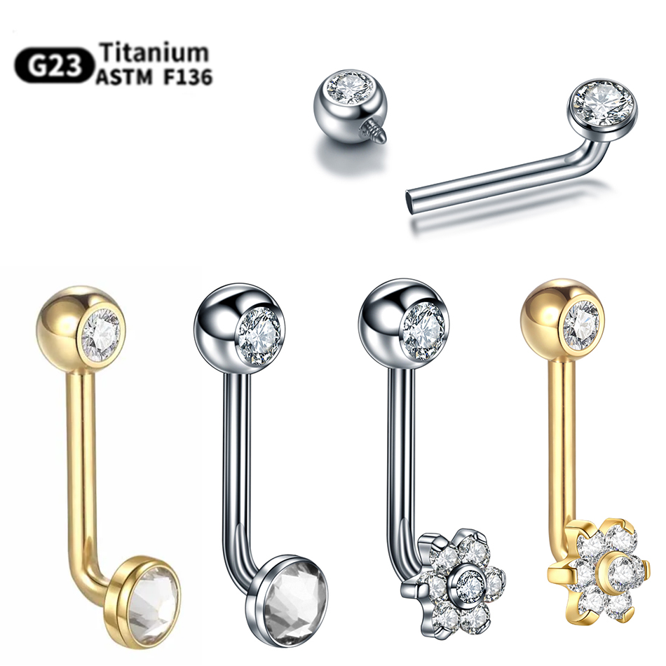 Body Jewelry Vch - 1ชิ้นไทเทเนียม Christina เจาะตามแนวตั้งหมวกดอกไม้ริมฝีปากท้องแหวนสะดือเซ็กซี่ Shinny ช่องคลอดอวัยวะเพศ vch