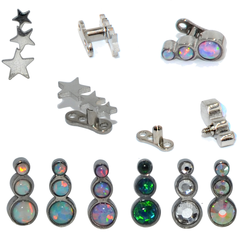 Dermal Anchor Top - 1PC เหล็ก/ไทเทเนียม Micro Dermal Anchor โอปอล