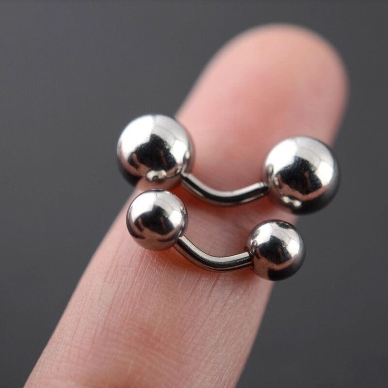 Body Jewelry Vch - แหวนเจาะกระดูกอ่อน/แทร็กกัส แบบโค้งงอเกลียวนอก ขนาด 316L 1 ชิ้น