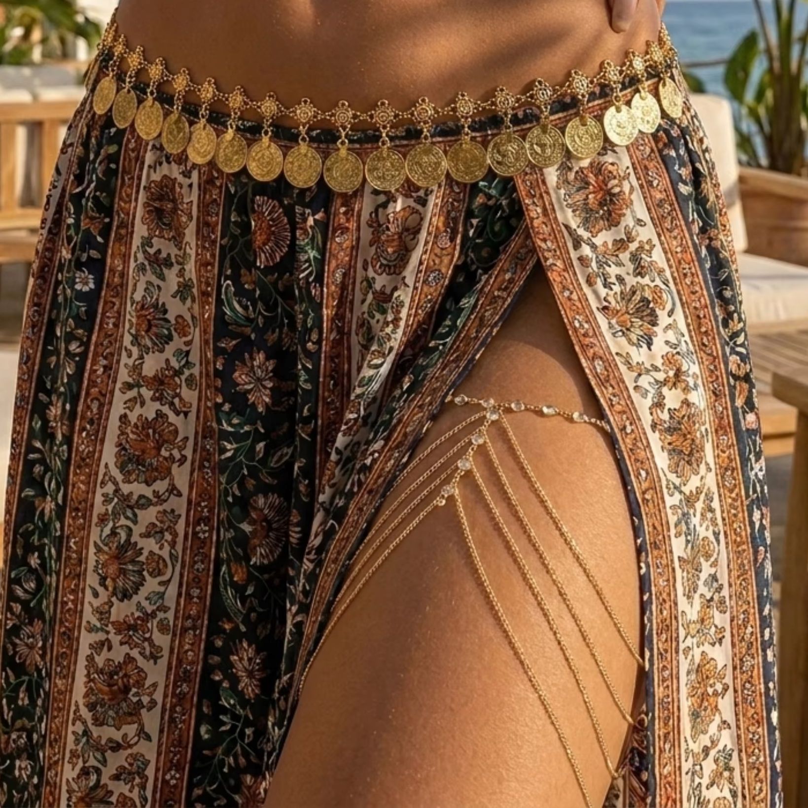 Body Jewelry Thigh Chain - โซ่ประดับขาหลายชั้นประดับคริสตัลเซ็กซี่สำหรับผู้หญิง ฤดูร้อน ประดับพู่ยาวรูปปลาดาว เครื่องประดับตกแต่งบิกินี่