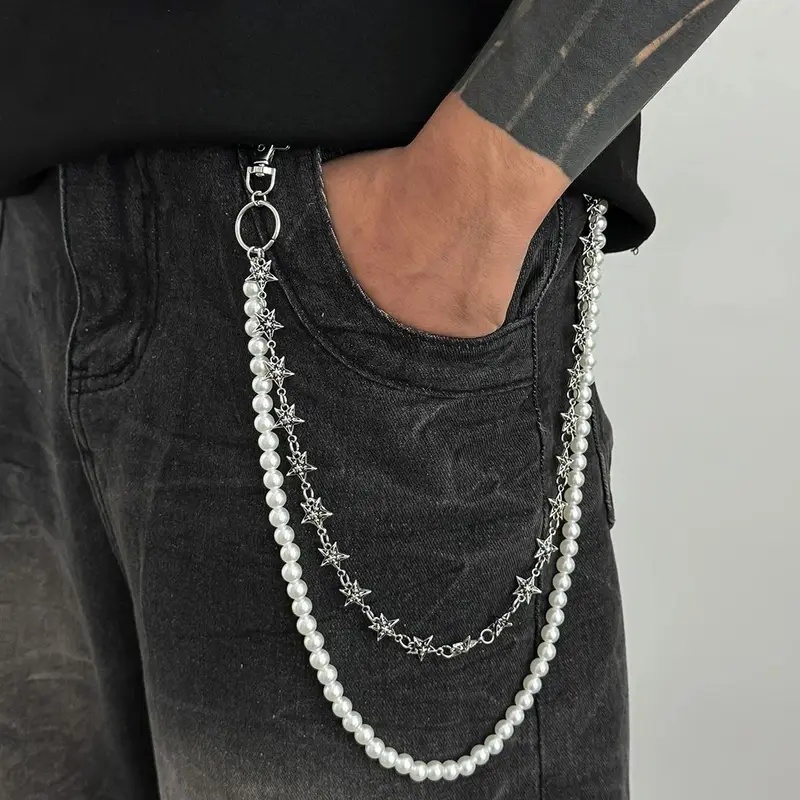 Body Jewelry Trend - Salircon Vintage Punk Metal Pentagram กางเกง