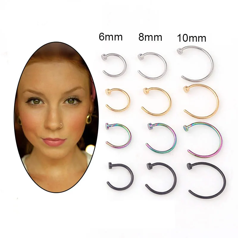 Body Jewelry Septum - 5 ชิ้น/ล็อต ห่วงจิวจมูก 20G ขนาด 6