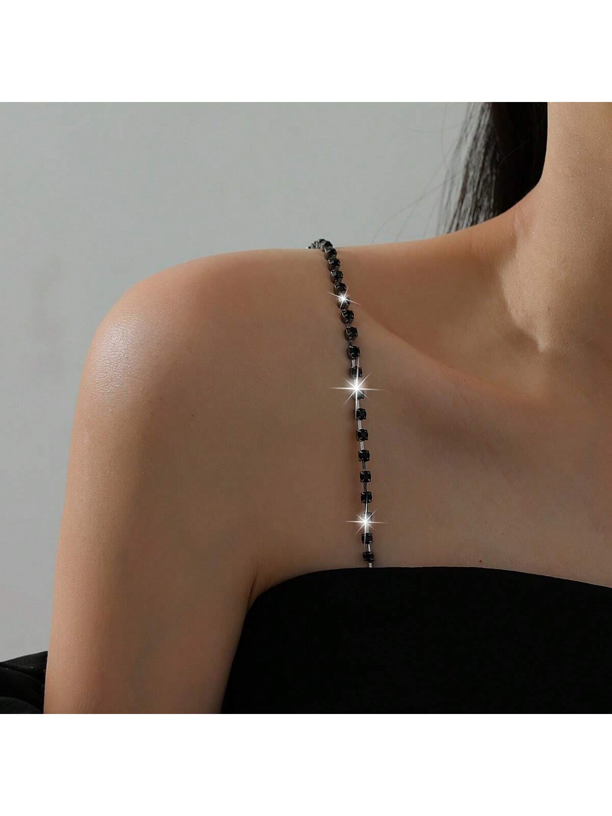 Body Jewelry Bra - สายรัดชุดชั้นใน rhinestone ปรับได้หรูหรา, สายรัดไหล่เซ็กซี่, สายรัดชุดชั้นในที่ซ่อนอยู่สําหรับเดรส, อุปกรณ์จัดงานแต่งงานและวันหยุด