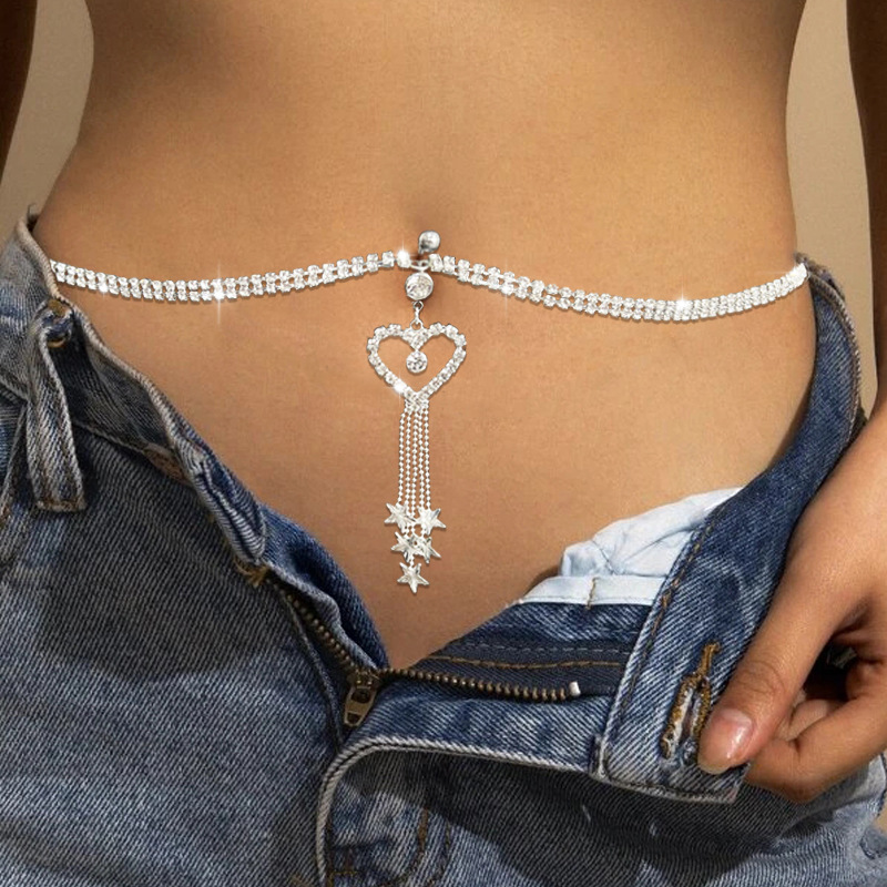Body Jewelry And Piercing - GLAMing Boho Heart Dangle Rhinestone Piercing