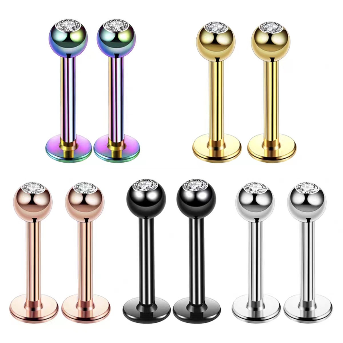 Body Jewelry Septum - จิวเจาะริมฝีปาก/กระดูกอ่อน/หู/ใบหู รุ่น 16G Surgical Steel Ball