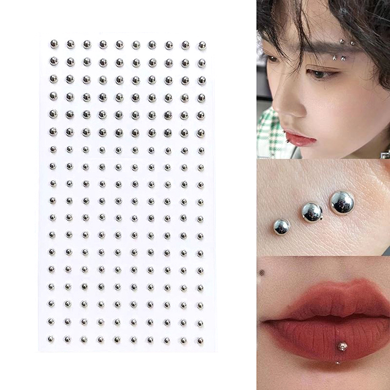 Body Jewelry And Piercing - สติกเกอร์เพชรติดจมูกปลอม แบบติดเอง ไม่ต้องเจาะ สำหรับตกแต่งดวงตา หู ใบหน้า