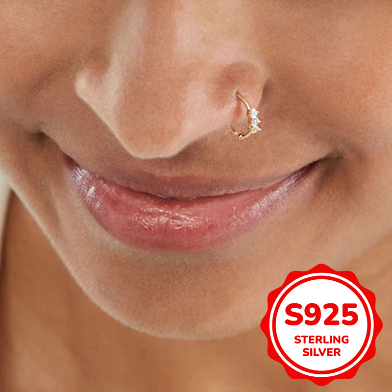 Body Jewelry Trend - S925 เงินสเตอร์ลิงเครื่องประดับเจาะแหวนจมูกแฟชั่นคลาสสิกหรูหรา retro แนวโน้ม hip-hop ชีวิตประจําวัน