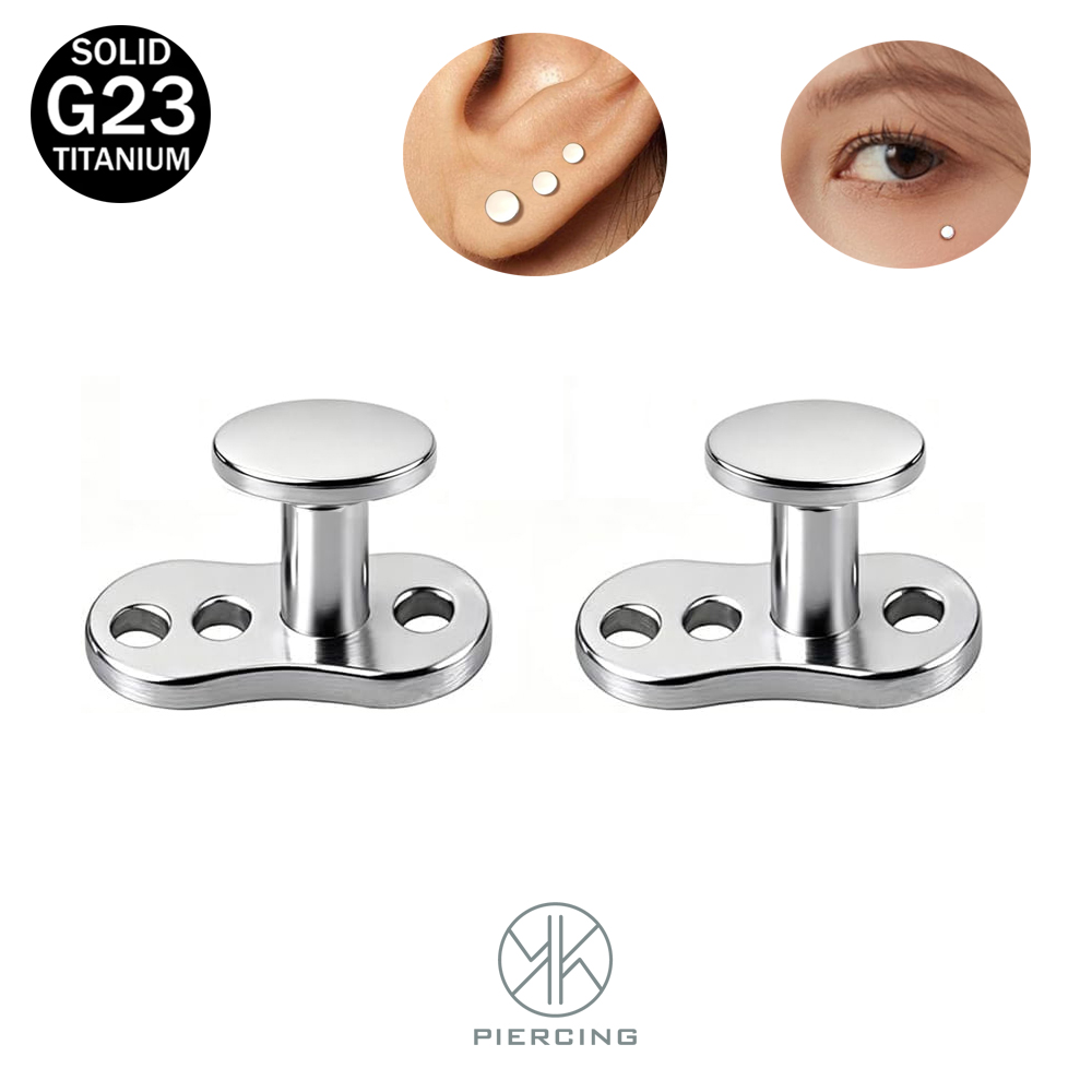 Dermal Anchor Top - จิวเจาะผิวหนังแบบไมโครเดอร์มาล รุ่น 14G ทรงกลม พร้อมฐานและหัวจิวทำจากไทเทเนียม G23