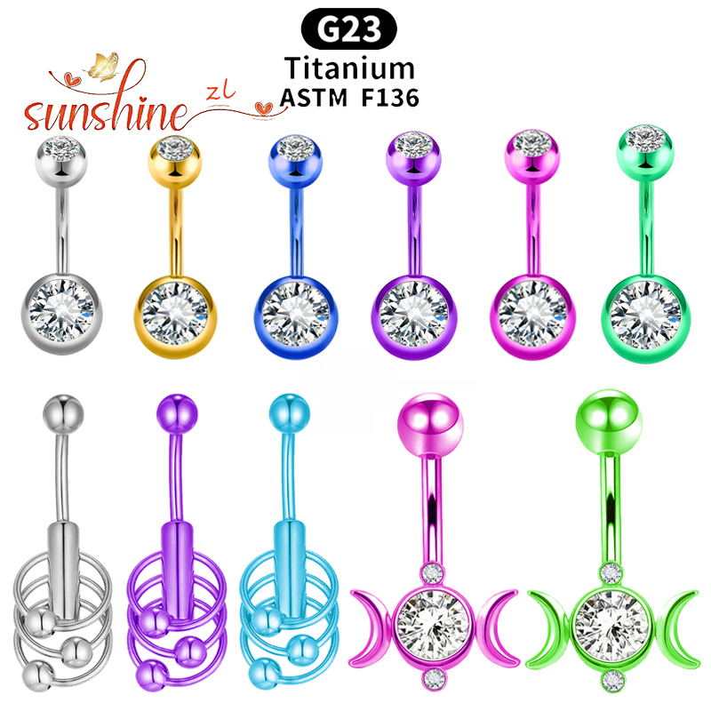 Body Jewelry Vch - เครื่องประดับเจาะสะดือไทเทเนียม G23 แบบ 1 ชิ้น พร้อมห่วงสามวง