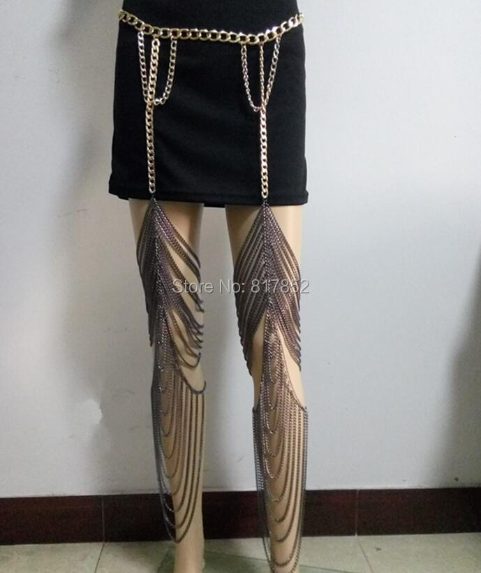 Body Jewelry Thigh Chain - แฟชั่นWRB89ผู้หญิงโซ่สีทองชั้นเซ็กซี่เทียมท้องต้นขาเครื่องประดับโซ่ออกแบบที่ไม่ซ้ำเอวโซ่ท้อง