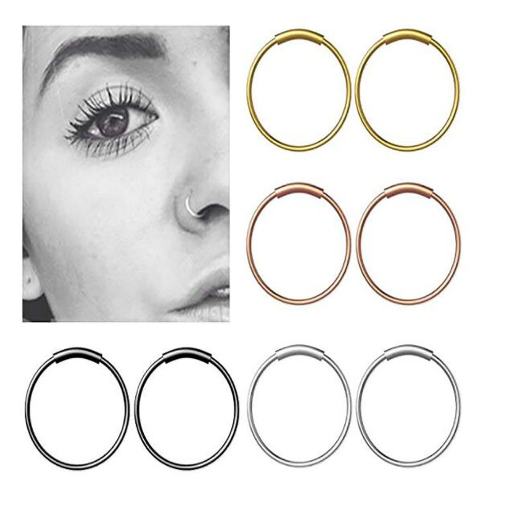 Body Jewelry Lip Ring - 3 ชิ้น/ล็อต แหวนเหล็กผ่าตัด 316L แบบไร้รอยต่อ สำหรับจมูก