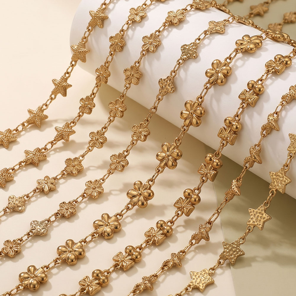โซ่สแตนเลสสตีลรูปดาวดอกไม้ 1 เ - Body Jewelry Wholesale บทวิจารณ์และราคา