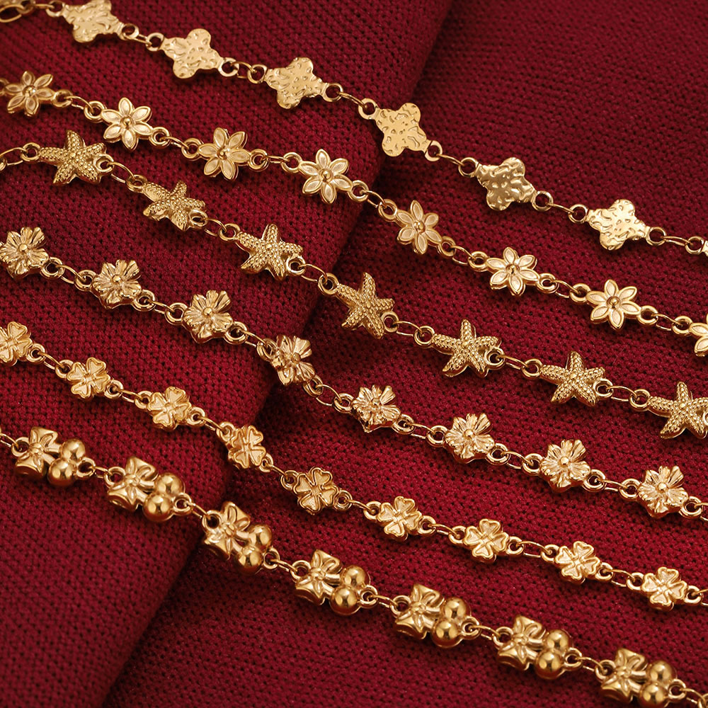 โซ่สแตนเลสสตีลรูปดาวดอกไม้ 1 เ - Body Jewelry Wholesale บทวิจารณ์และราคา