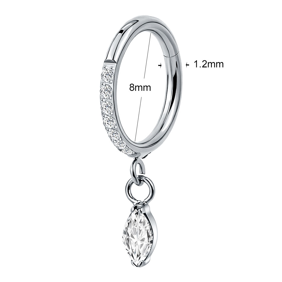 ต่างหูห่วงไทเทเนียมประดับเซอร์ - Body Jewelry Trend บทวิจารณ์และราคา