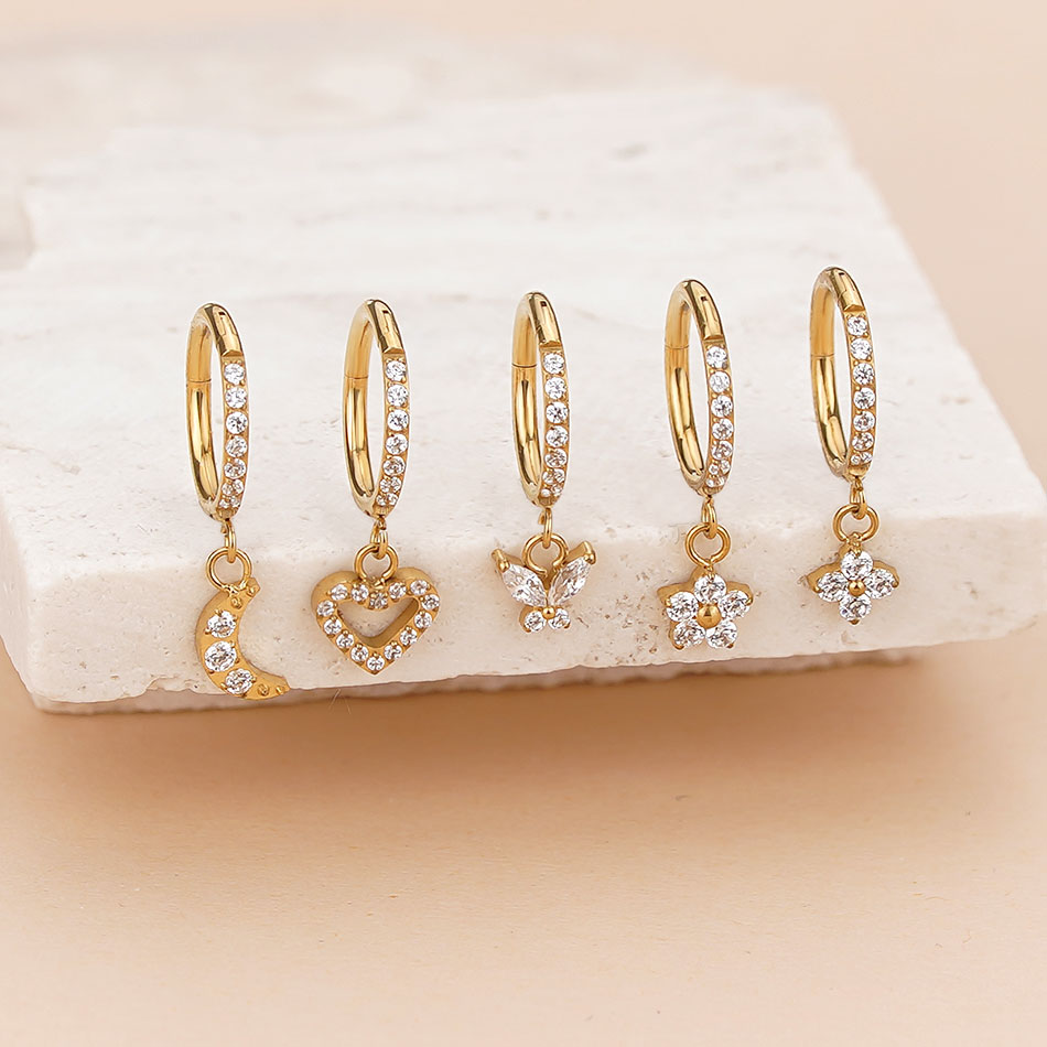 ต่างหูห่วงไทเทเนียมประดับเซอร์ - Body Jewelry Trend บทวิจารณ์และราคา