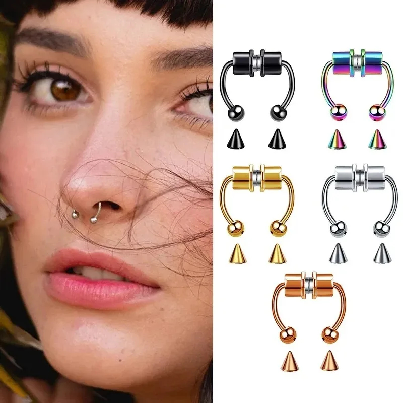 1/2/3 ชิ้น แหวนจมูกแม่เหล็กปลอ - Body Jewelry And Piercing บทวิจารณ์และราคา
