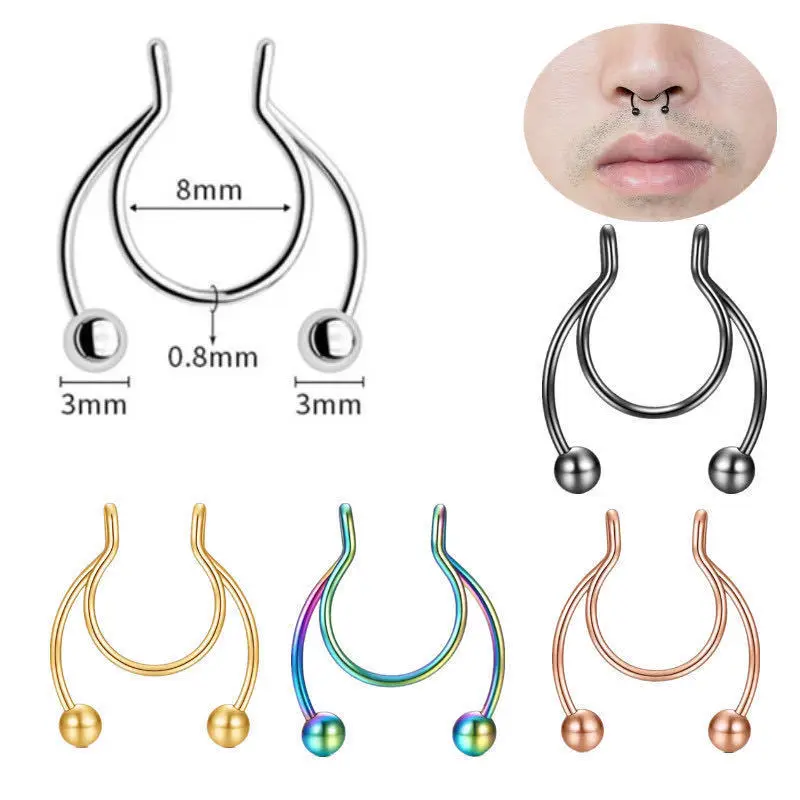 U รูปแหวนจมูกปลอม Hip Hoop Sep - Body Jewelry Septum บทวิจารณ์และราคา