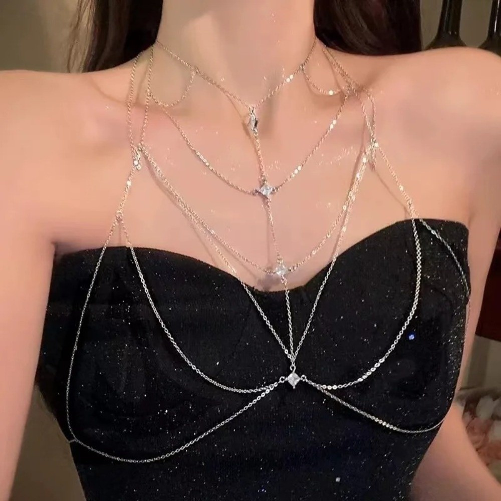 สร้อยคอประดับเพชรระยิบระยับแบบ - Body Jewelry Trend บทวิจารณ์และราคา