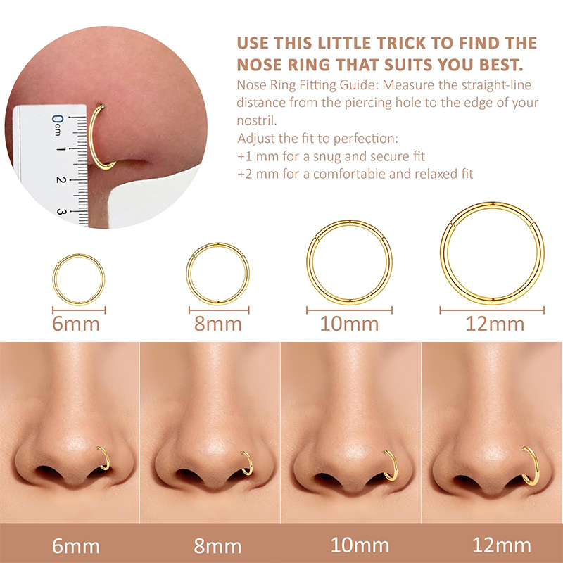 แหวนจมูกแบบคลิกเกอร์ 16G 316L  - Body Jewelry Lip Ring บทวิจารณ์และราคา