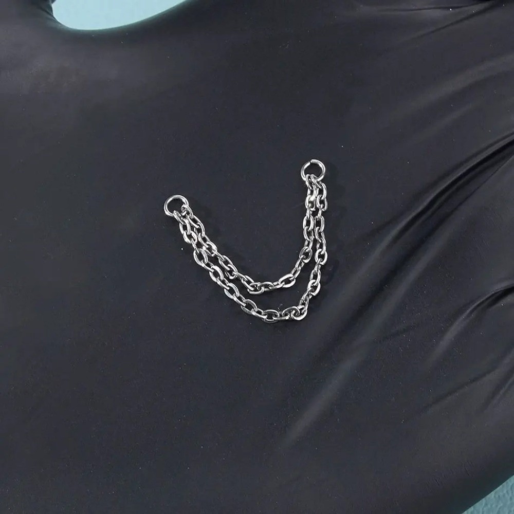 โซ่จมูกไทเทเนียม 3 ชั้น โซ่คู่ - Body Jewelry And Piercing บทวิจารณ์และราคา