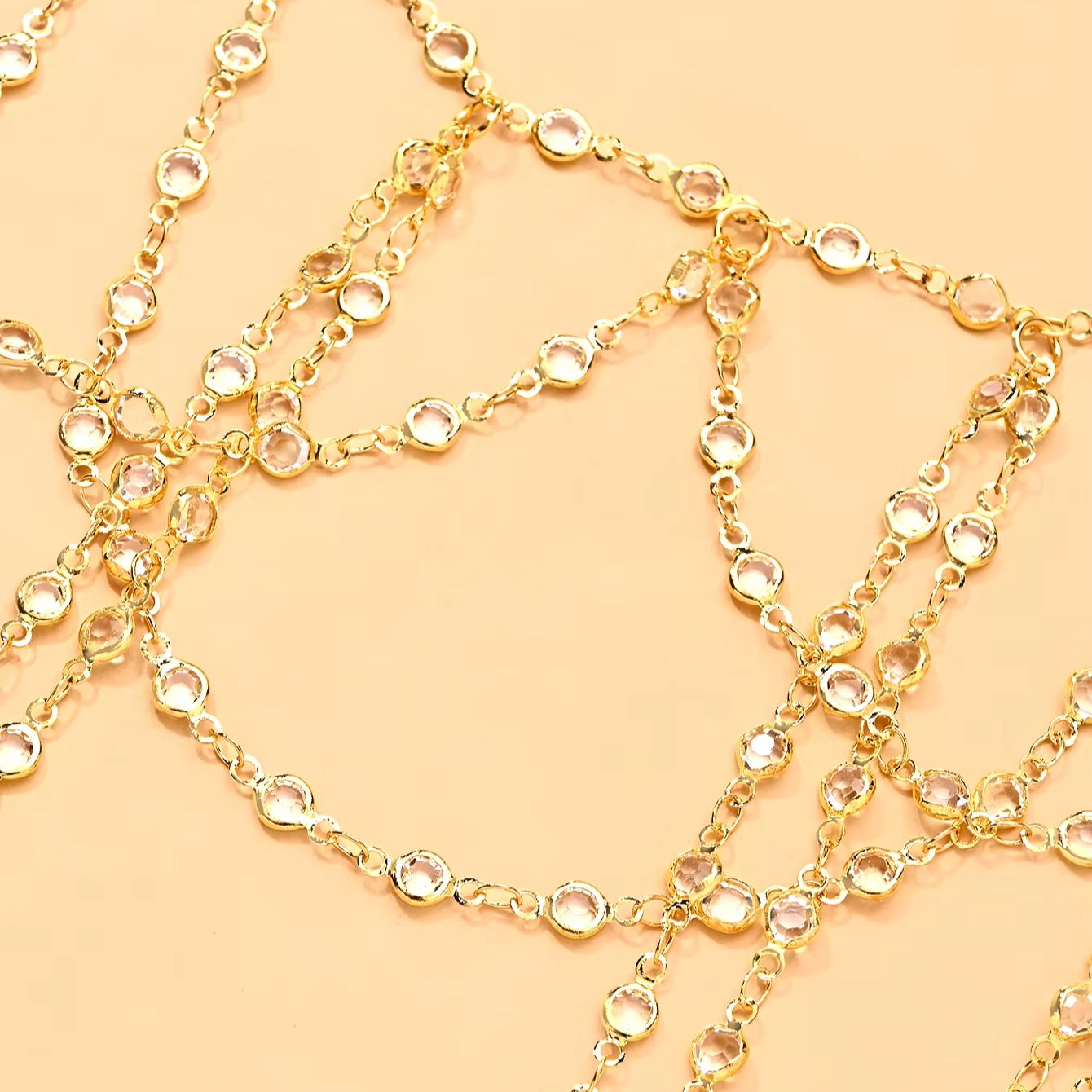 สร้อยคอประดับคริสตัลชุบทองคำขา - Body Jewelry Bra บทวิจารณ์และราคา