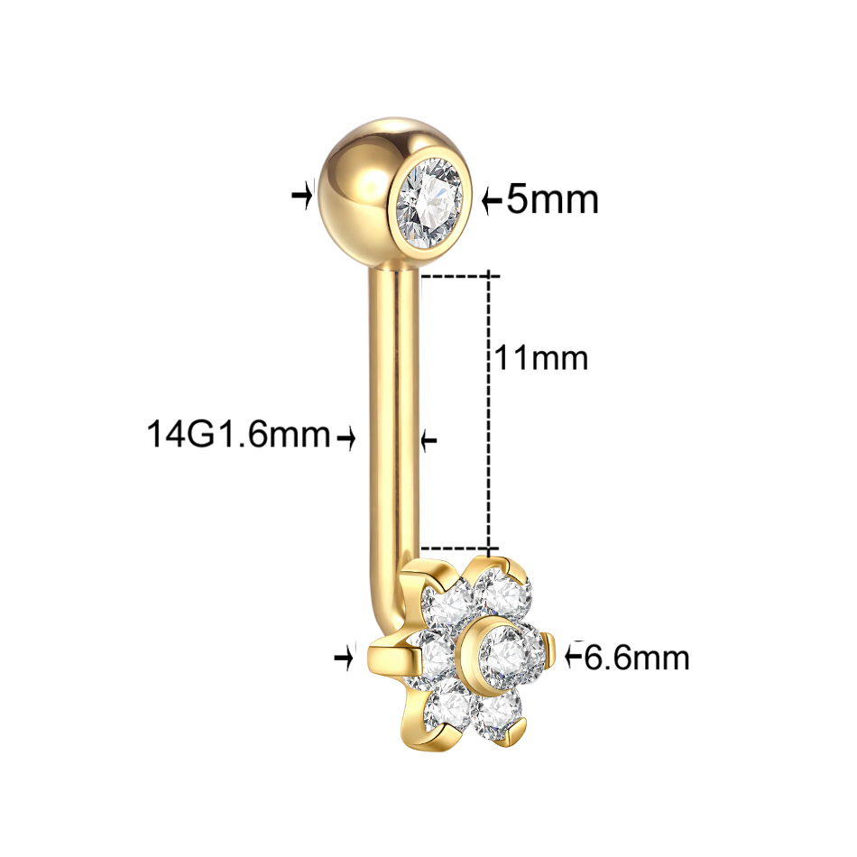 1ชิ้นไทเทเนียม Christina เจาะต - Body Jewelry Vch บทวิจารณ์และราคา