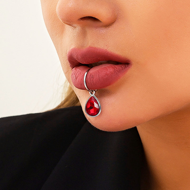 1Pc Fake Piercing Lip คลิปบุคล - Body Jewelry Lip Ring บทวิจารณ์และราคา
