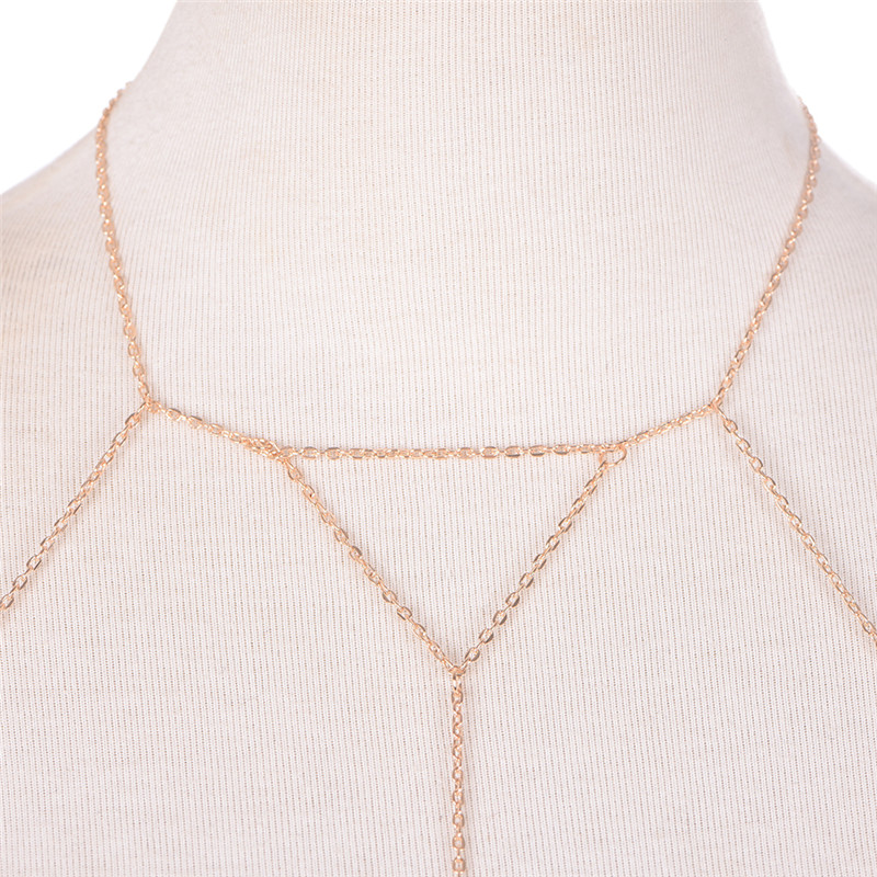 แฟชั่นสีเงินสีทองแบบโซ่ต่อกับช - Body Jewelry Bra บทวิจารณ์และราคา