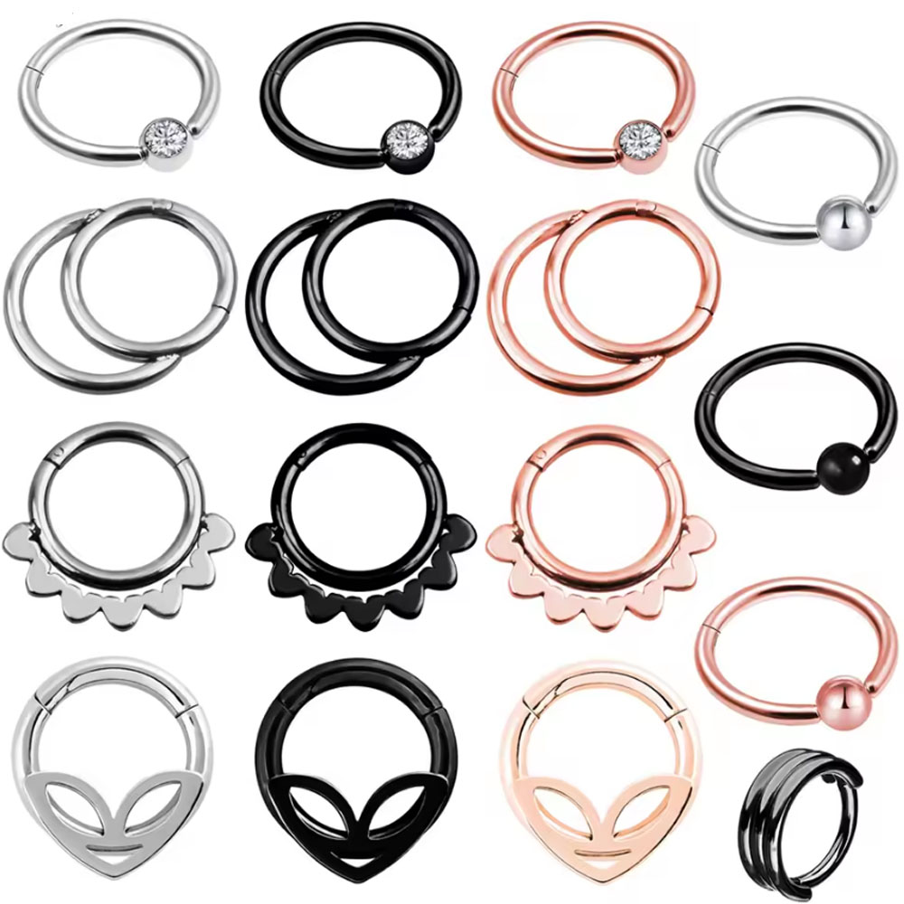 1 ชิ้น แหวนจมูกสไตล์พังก์แบบคล - Body Jewelry Septum บทวิจารณ์และราคา