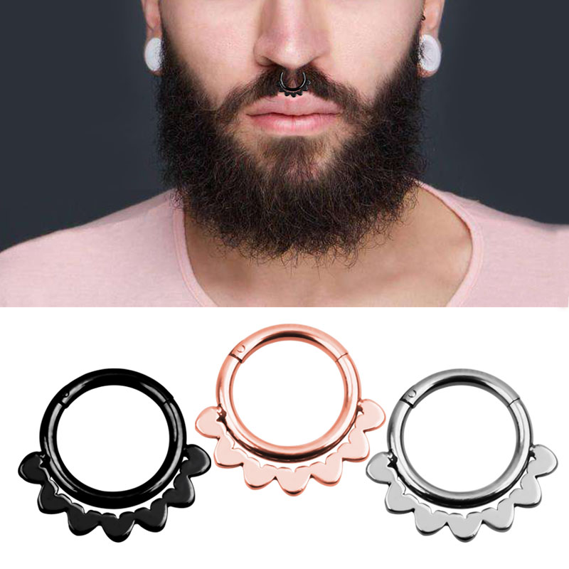 1 ชิ้น แหวนจมูกสไตล์พังก์แบบคล - Body Jewelry Septum บทวิจารณ์และราคา