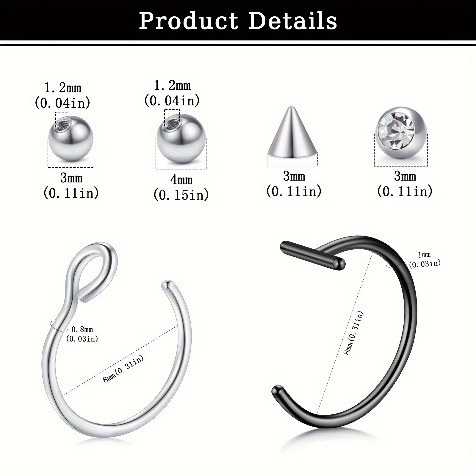 เครื่องประดับเจาะปลอม แหวนเจาะ - Body Jewelry Lip Ring บทวิจารณ์และราคา