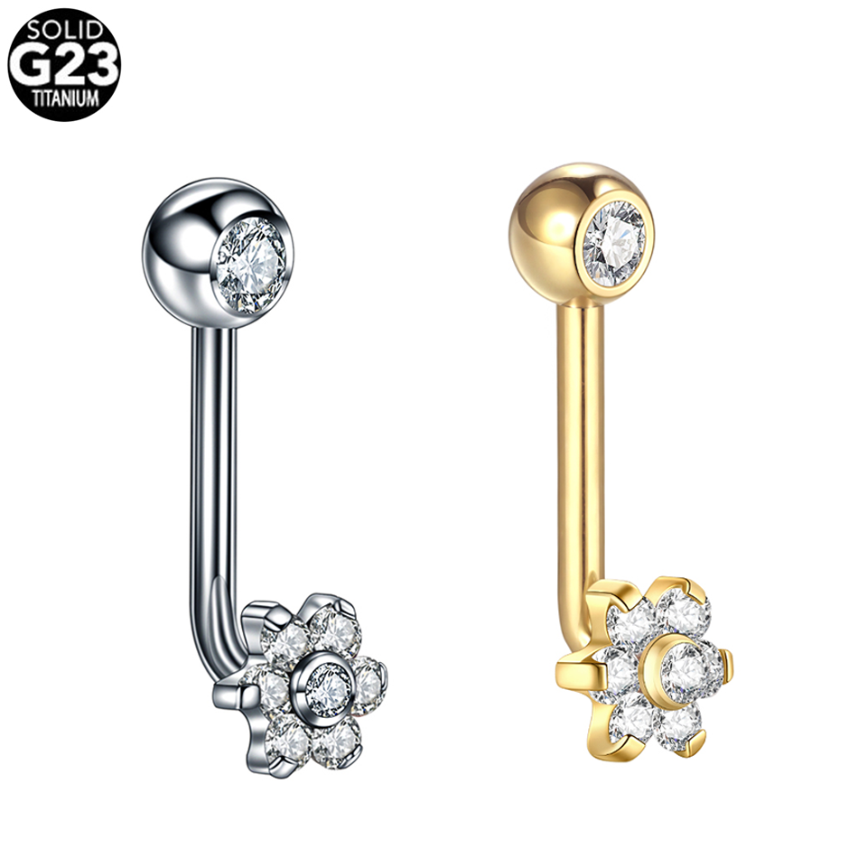 1 PC 14G ไทเทเนียมดอกไม้ Chris - Body Jewelry Vch บทวิจารณ์และราคา