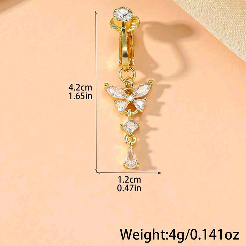 แหวนสะดือปลอมแบบหนีบ ดีไซน์ผีเ - Body Jewelry And Piercing บทวิจารณ์และราคา