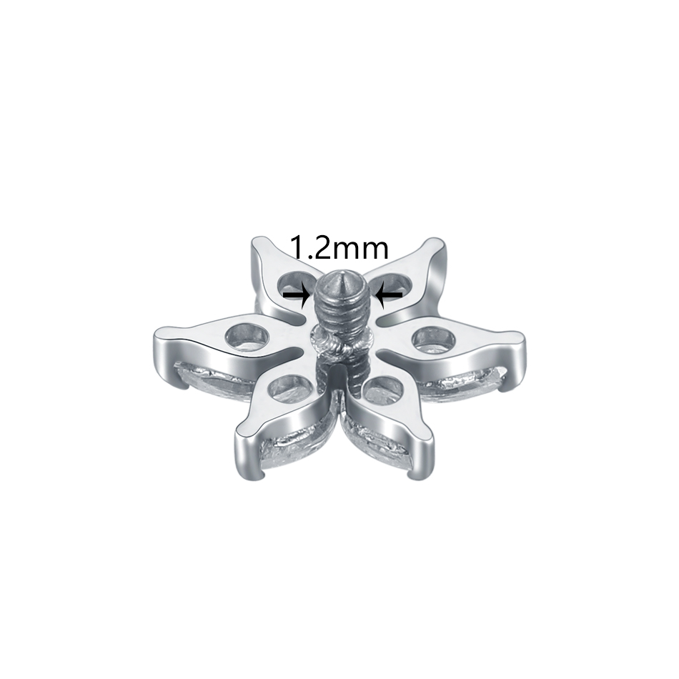 1/5PCS ไทเทเนียมคริสตัลดอกไม้  - Dermal Anchor Top บทวิจารณ์และราคา