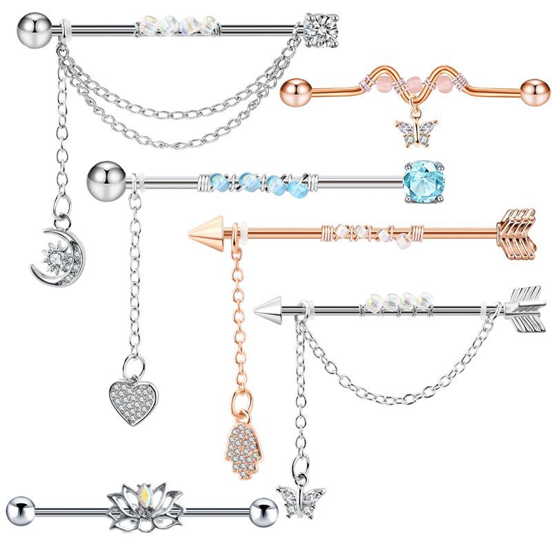 1PC เหล็กผ่าตัดอุตสาหกรรมเจาะ  - Body Jewelry Trend บทวิจารณ์และราคา