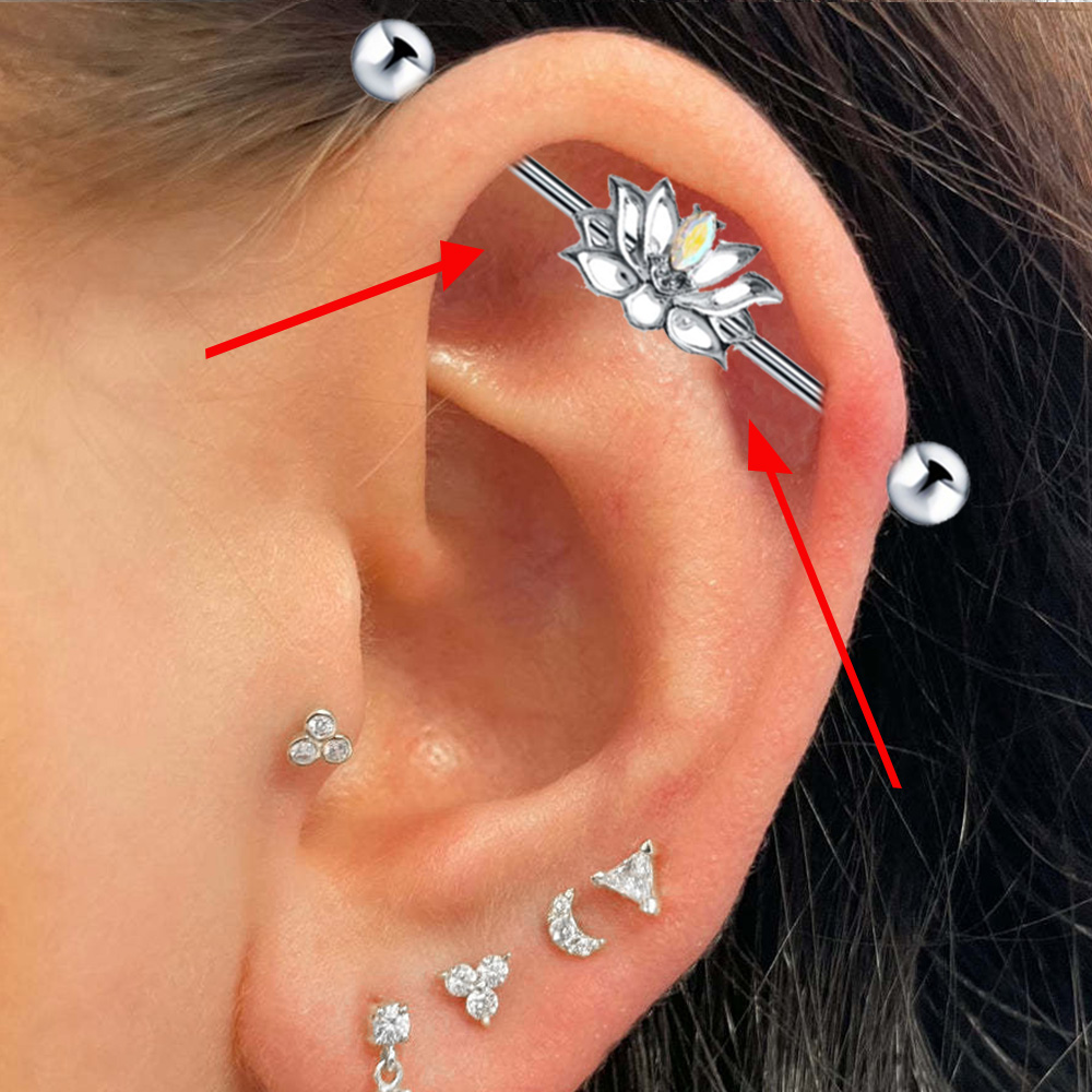 1PC เหล็กผ่าตัดอุตสาหกรรมเจาะ  - Body Jewelry Trend บทวิจารณ์และราคา