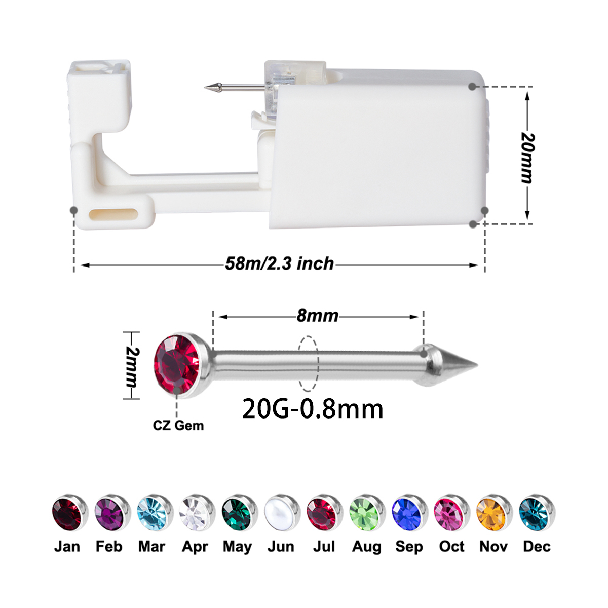 24 ชิ้น/กล่อง ปืนเจาะจมูกแบบใช - Body Jewelry Jewelry Box บทวิจารณ์และราคา