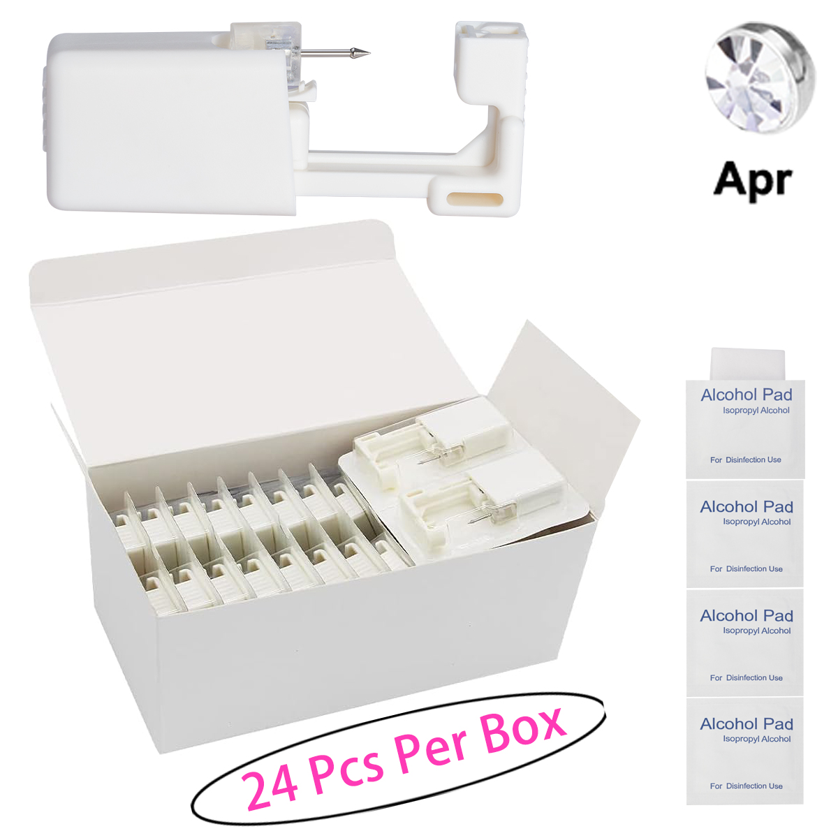 24 ชิ้น/กล่อง ปืนเจาะจมูกแบบใช - Body Jewelry Jewelry Box บทวิจารณ์และราคา