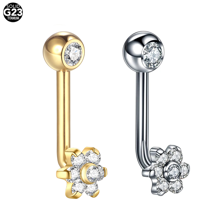 1ชิ้น G23ไทเทเนียมคริสตัลดอกไม - Body Jewelry Vch บทวิจารณ์และราคา