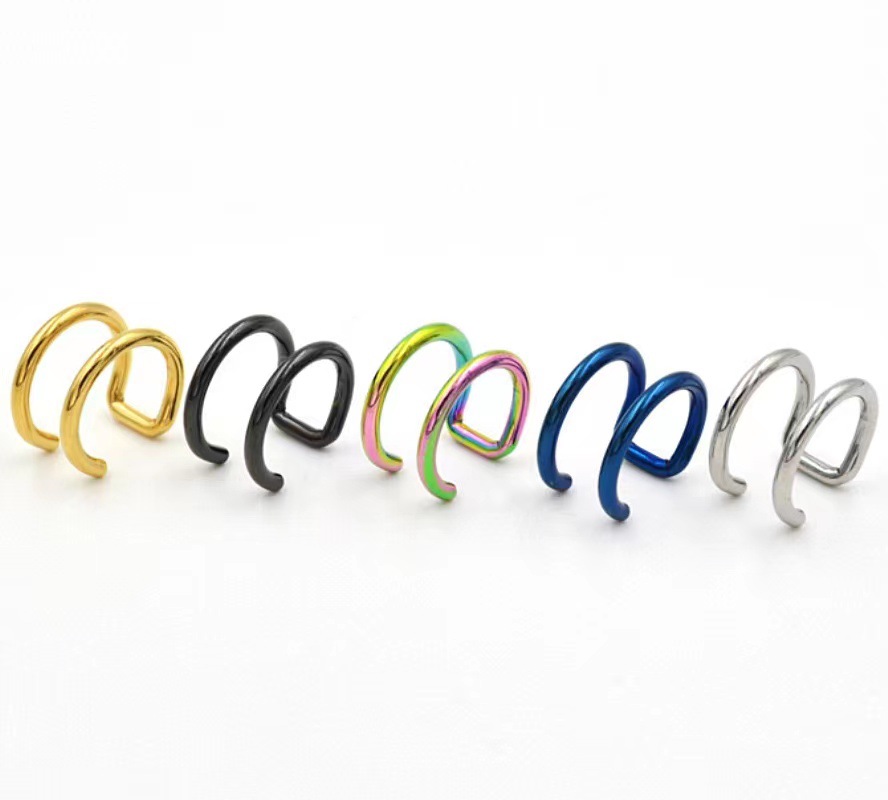 ต่างหูหนีบแบบคลิป 2 ชิ้น ทำจาก - Body Jewelry Lip Ring บทวิจารณ์และราคา