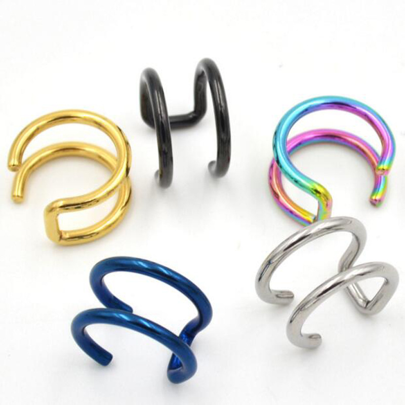 ต่างหูหนีบแบบคลิป 2 ชิ้น ทำจาก - Body Jewelry Lip Ring บทวิจารณ์และราคา