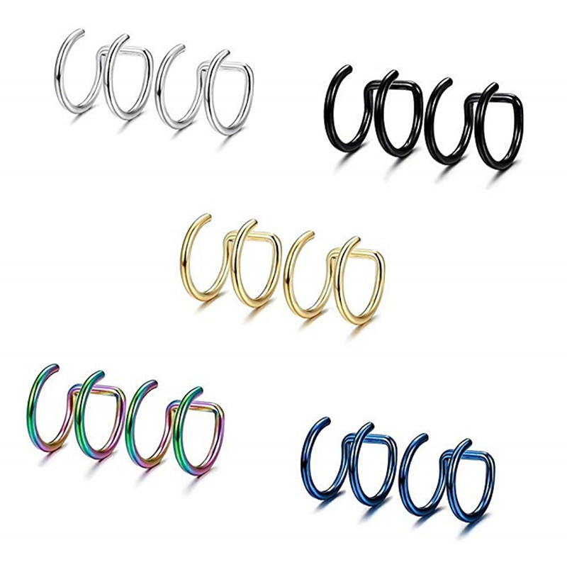 ต่างหูหนีบแบบคลิป 2 ชิ้น ทำจาก - Body Jewelry Lip Ring บทวิจารณ์และราคา