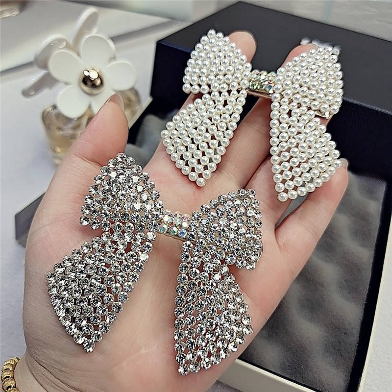 Rhinestone เพิร์ลโบว์คลิปผม Ba - Body Jewelry Wholesale บทวิจารณ์และราคา