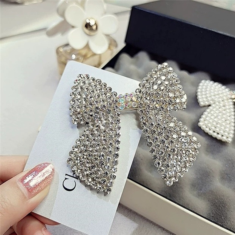 Rhinestone เพิร์ลโบว์คลิปผม Ba - Body Jewelry Wholesale บทวิจารณ์และราคา