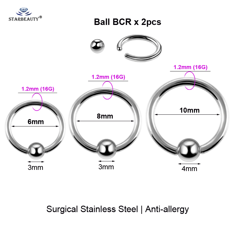 2pcs อเนกประสงค์ BCR Face Pier - Body Jewelry Vch บทวิจารณ์และราคา