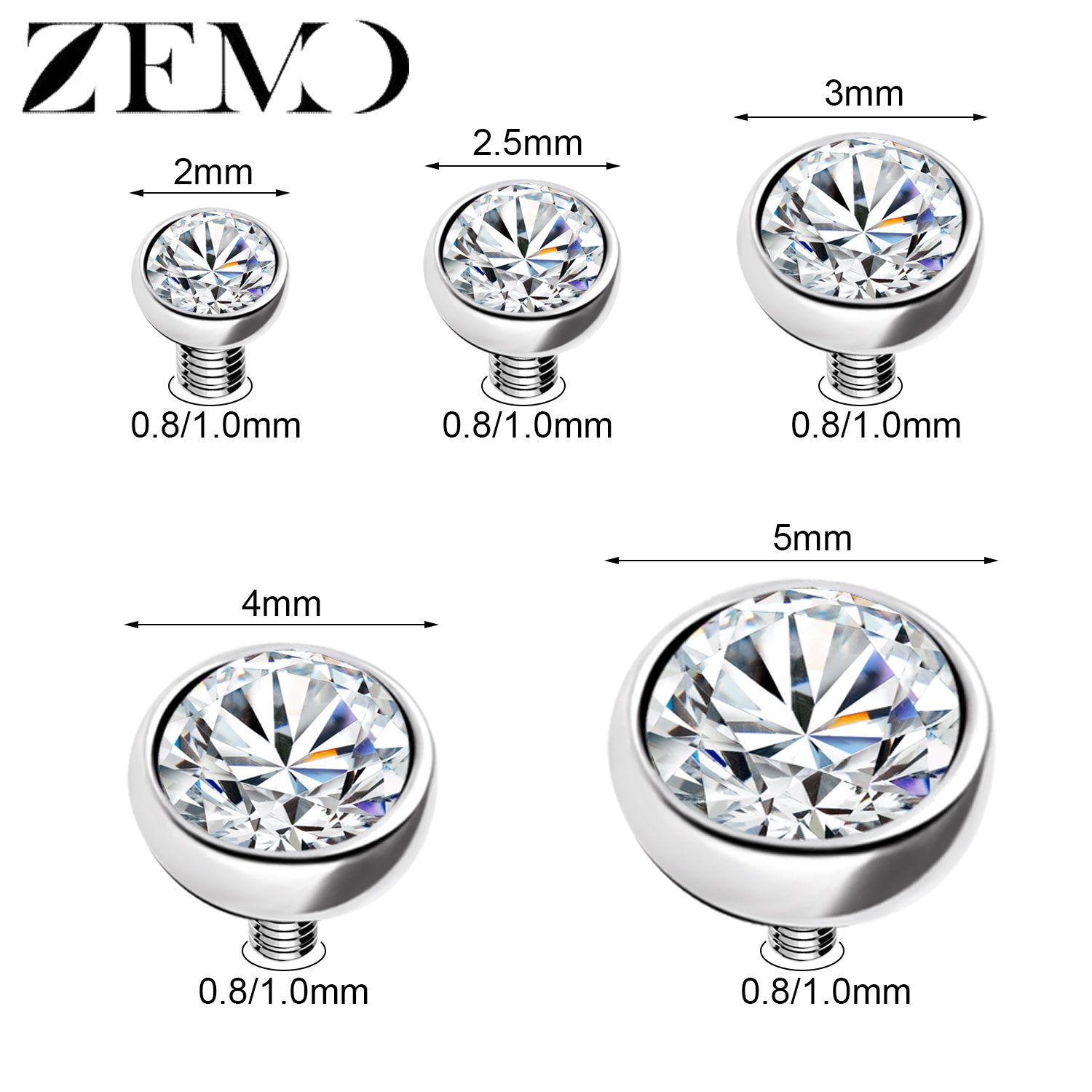 ZEMO 1-2 ชิ้น/ล็อต เหล็กกล้าไร - Dermal Anchor Top บทวิจารณ์และราคา