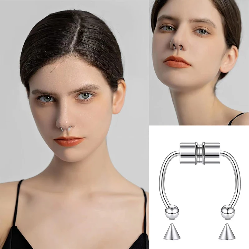 ปลอมเจาะแหวนจมูก Hoop Septum ไ - Body Jewelry And Piercing บทวิจารณ์และราคา