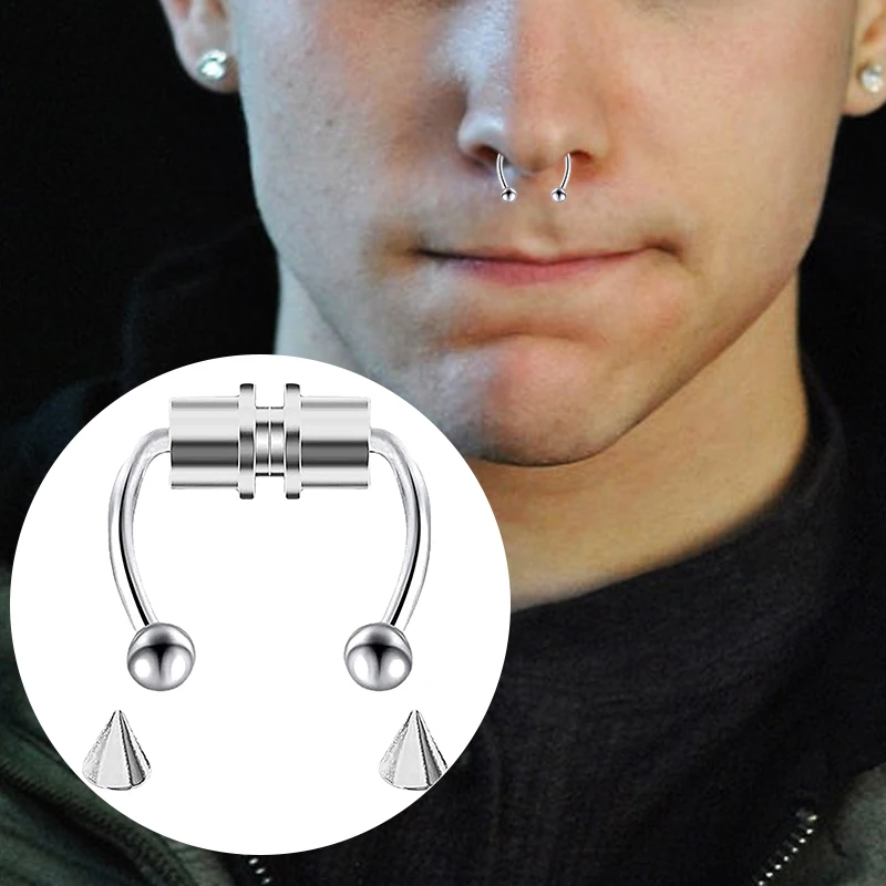 ปลอมเจาะแหวนจมูก Hoop Septum ไ - Body Jewelry And Piercing บทวิจารณ์และราคา