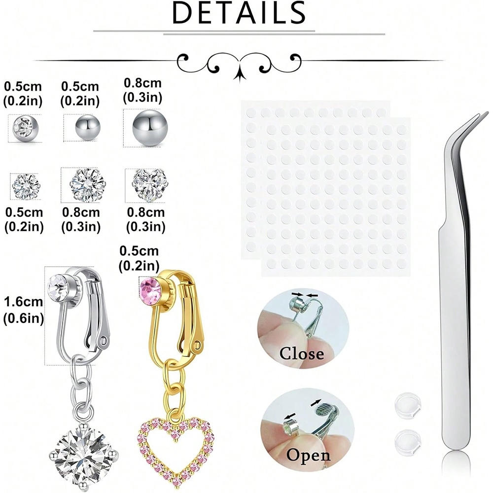 แหวนเจาะหน้าท้องปลอมสีทองรูปผี - Body Jewelry And Piercing บทวิจารณ์และราคา